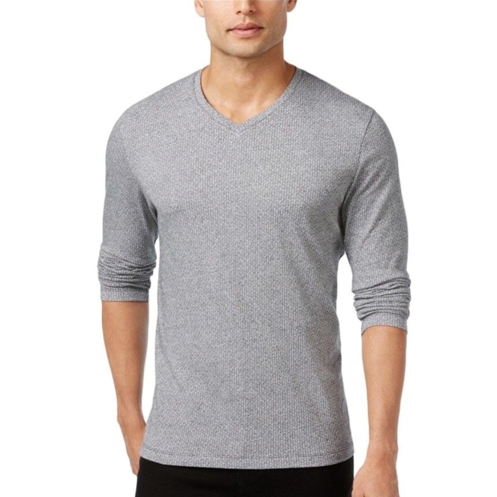 Alfani Men's V-Neck Jacquard knit Shirt